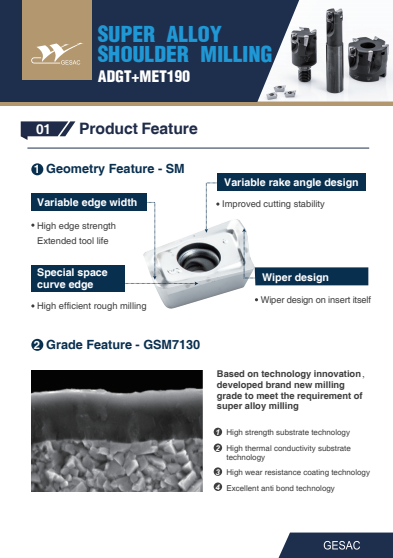 Super Alloy Shoulder Milling ADGT+MET190